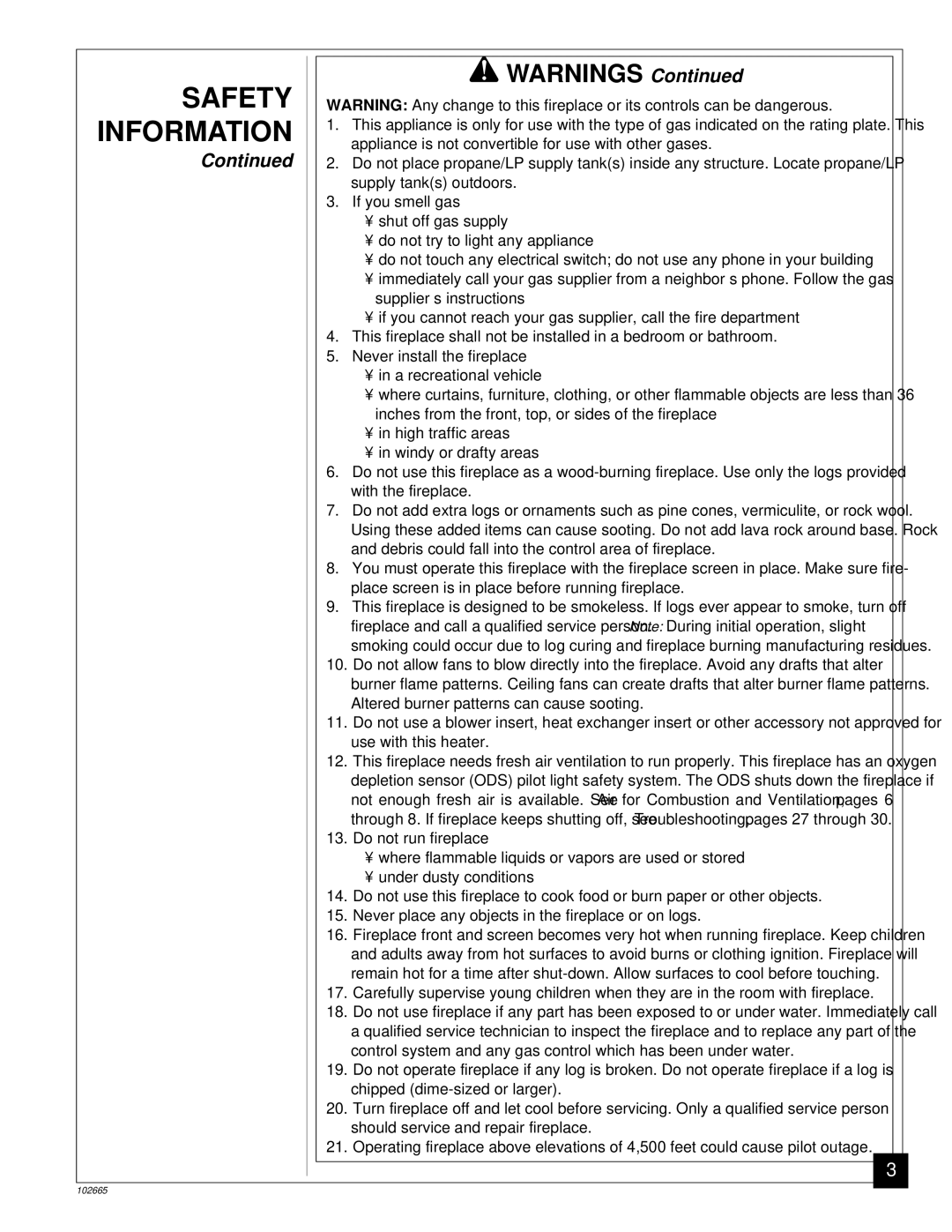 Desa CGF265PVA, CGF280PT installation manual Safety Information 