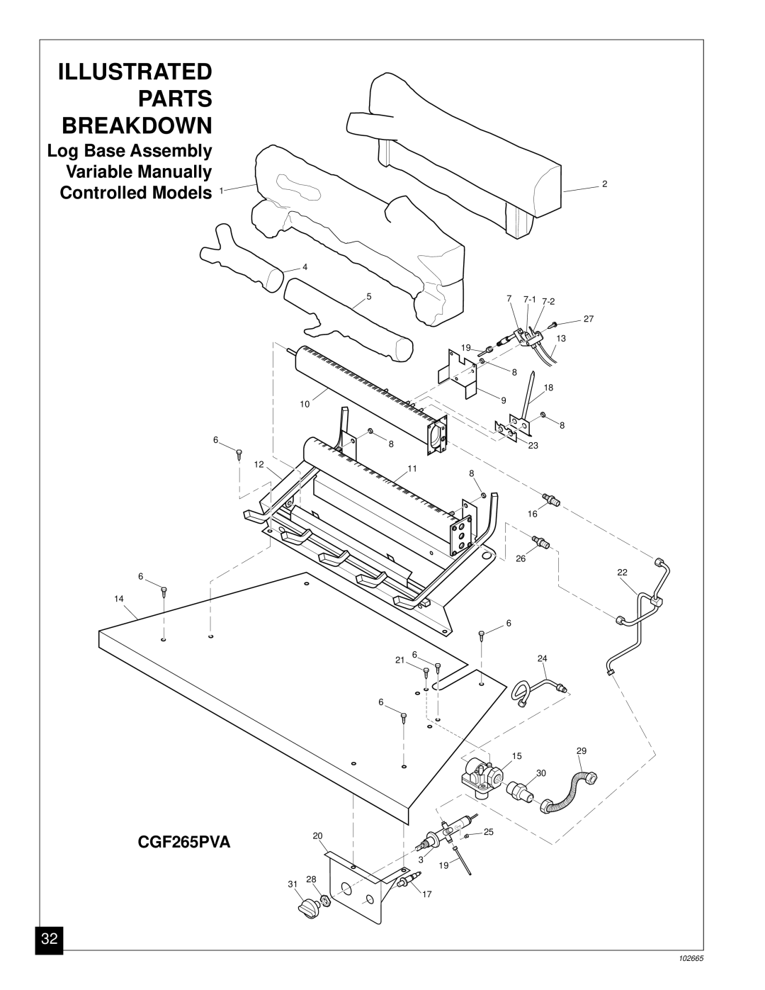 Desa CGF280PT, CGF265PVA installation manual Illustrated Parts Breakdown 