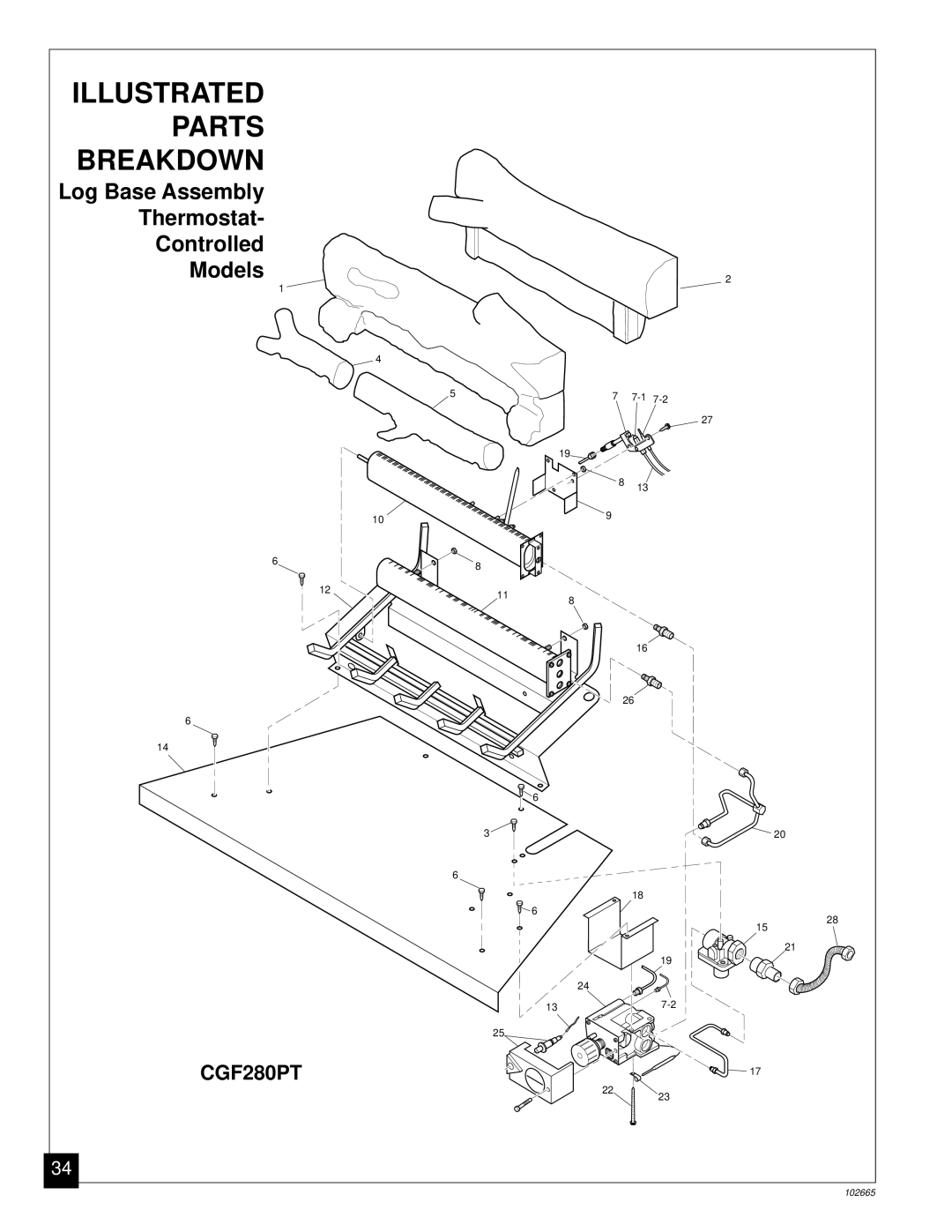 Desa CGF280PT, CGF265PVA installation manual Thermostat Controlled Models 