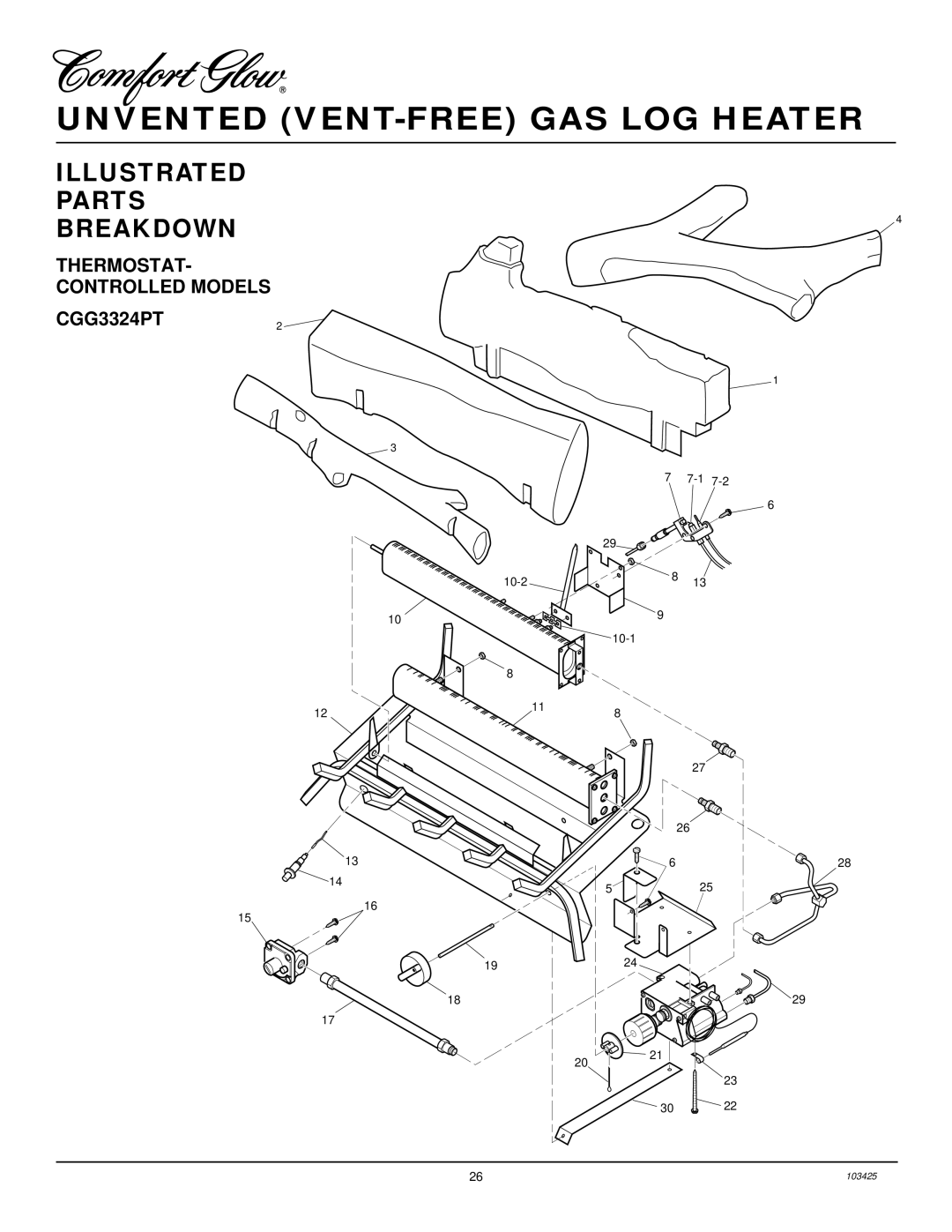 Desa CGG2618P, CGG3630P, CGG3324P(T) installation manual Thermostat Controlled Models 