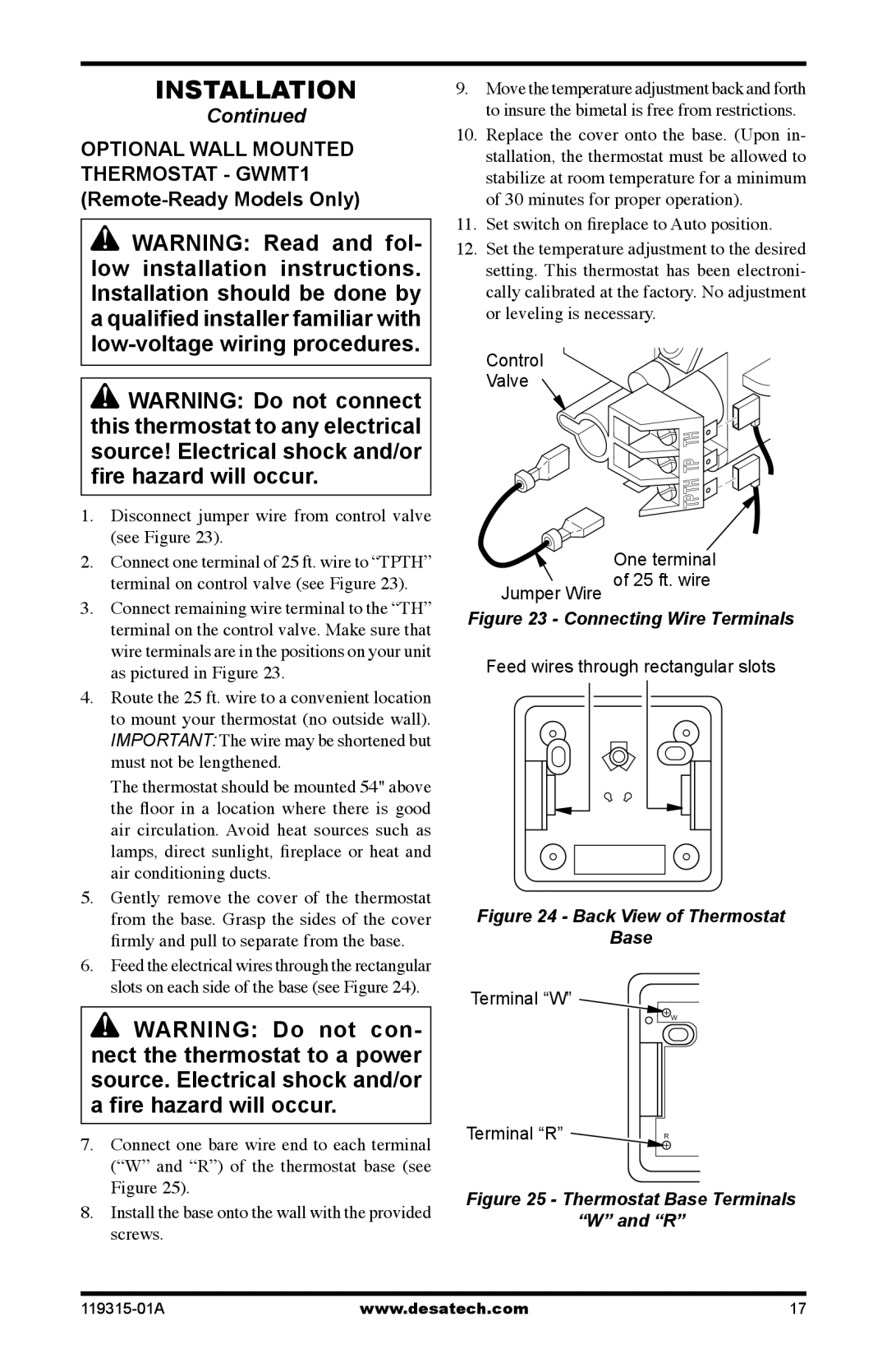 Desa CGMFP, CGMFN, VGMRN, VGMRP See Figure, As pictured in Figure, Must not be lengthened, Air conditioning ducts 