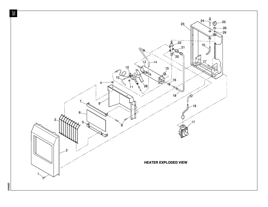 Desa CGN10 installation manual Heater Exploded View, 099404 