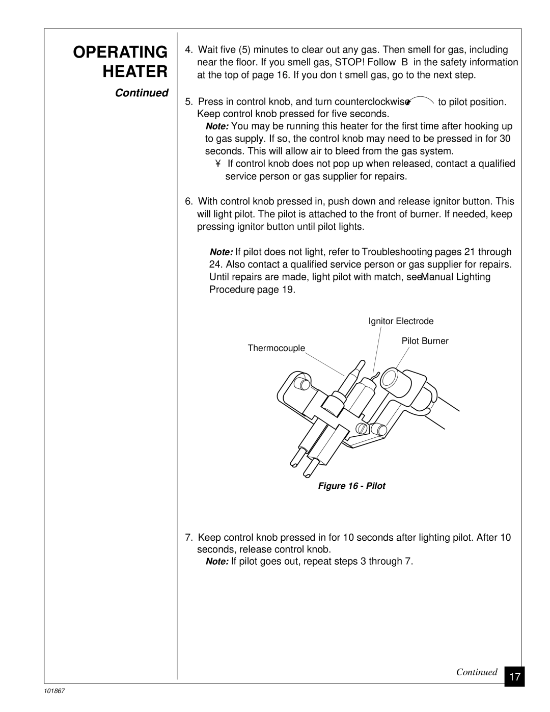 Desa CGN10R installation manual Pilot 