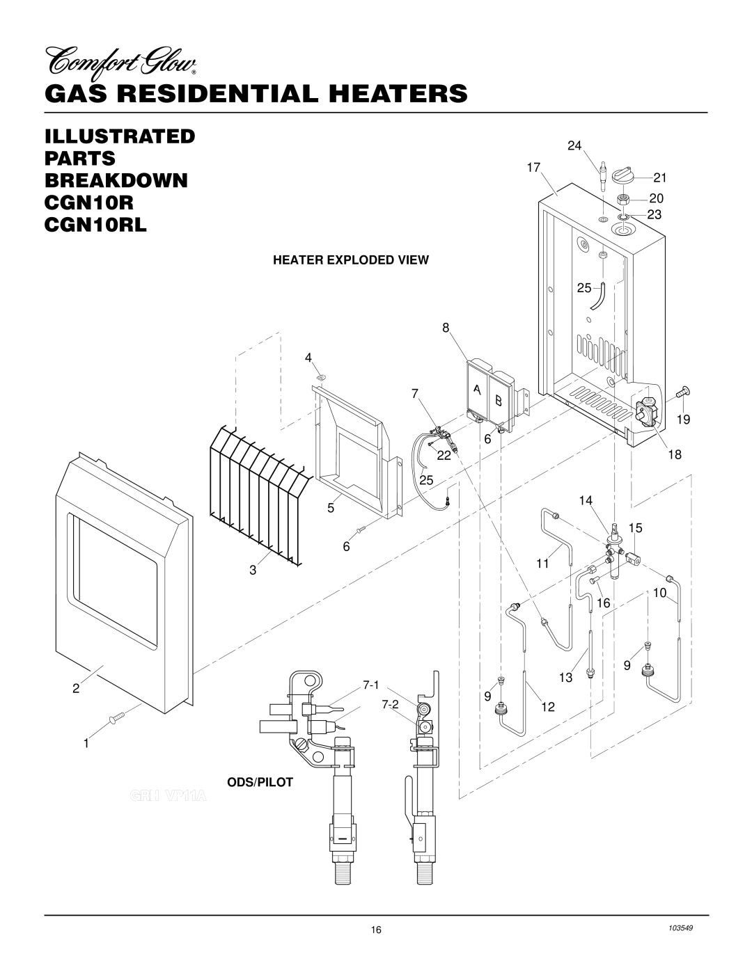 Desa installation manual Illustrated Parts Breakdown CGN10R CGN10RL 