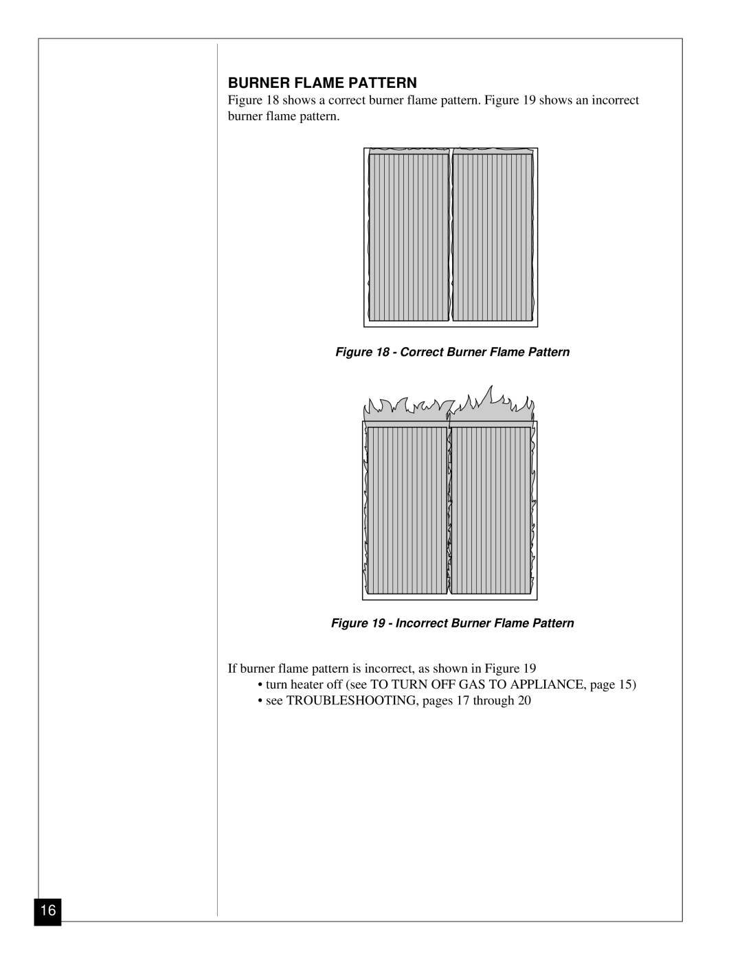 Desa CGN12 installation manual Correct Burner Flame Pattern 