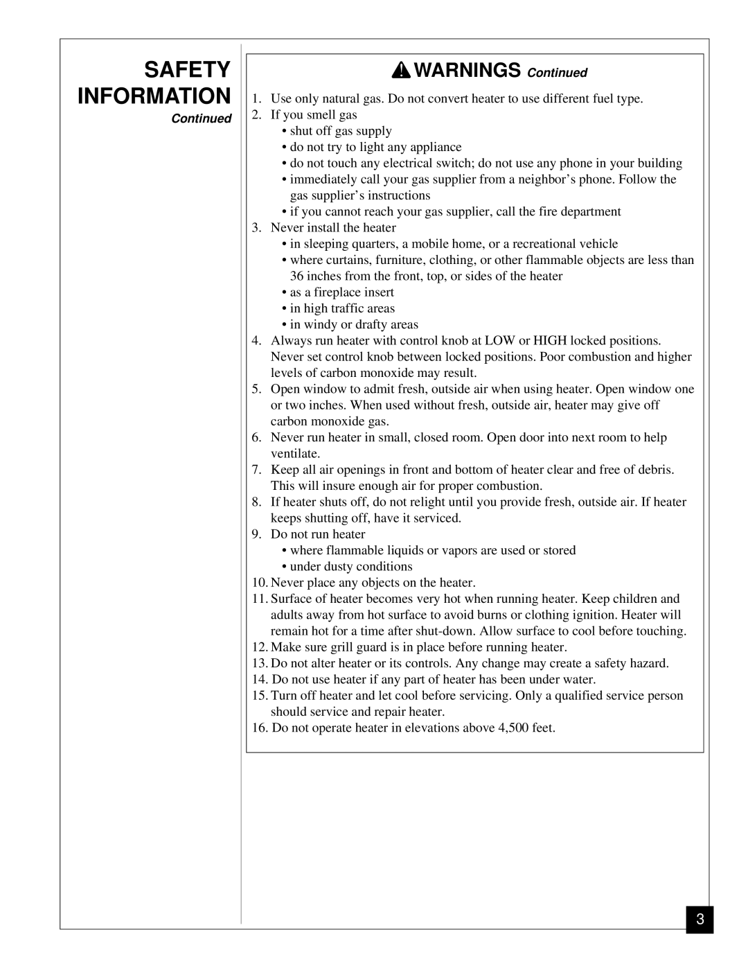 Desa CGN12 installation manual Safety Information 