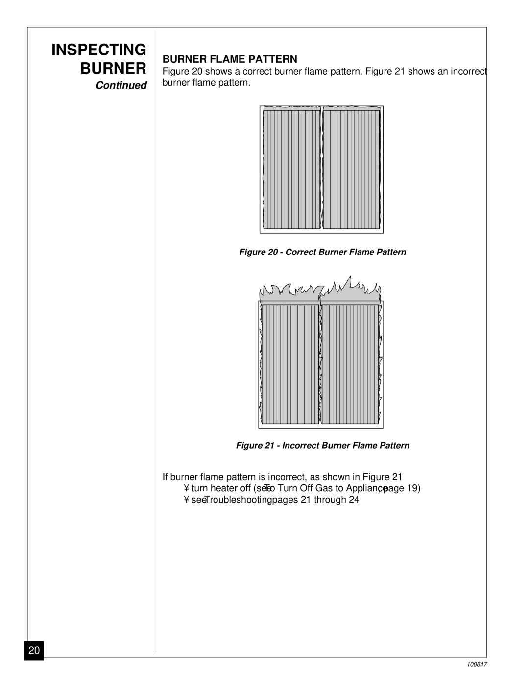 Desa CGN12A installation manual Correct Burner Flame Pattern 