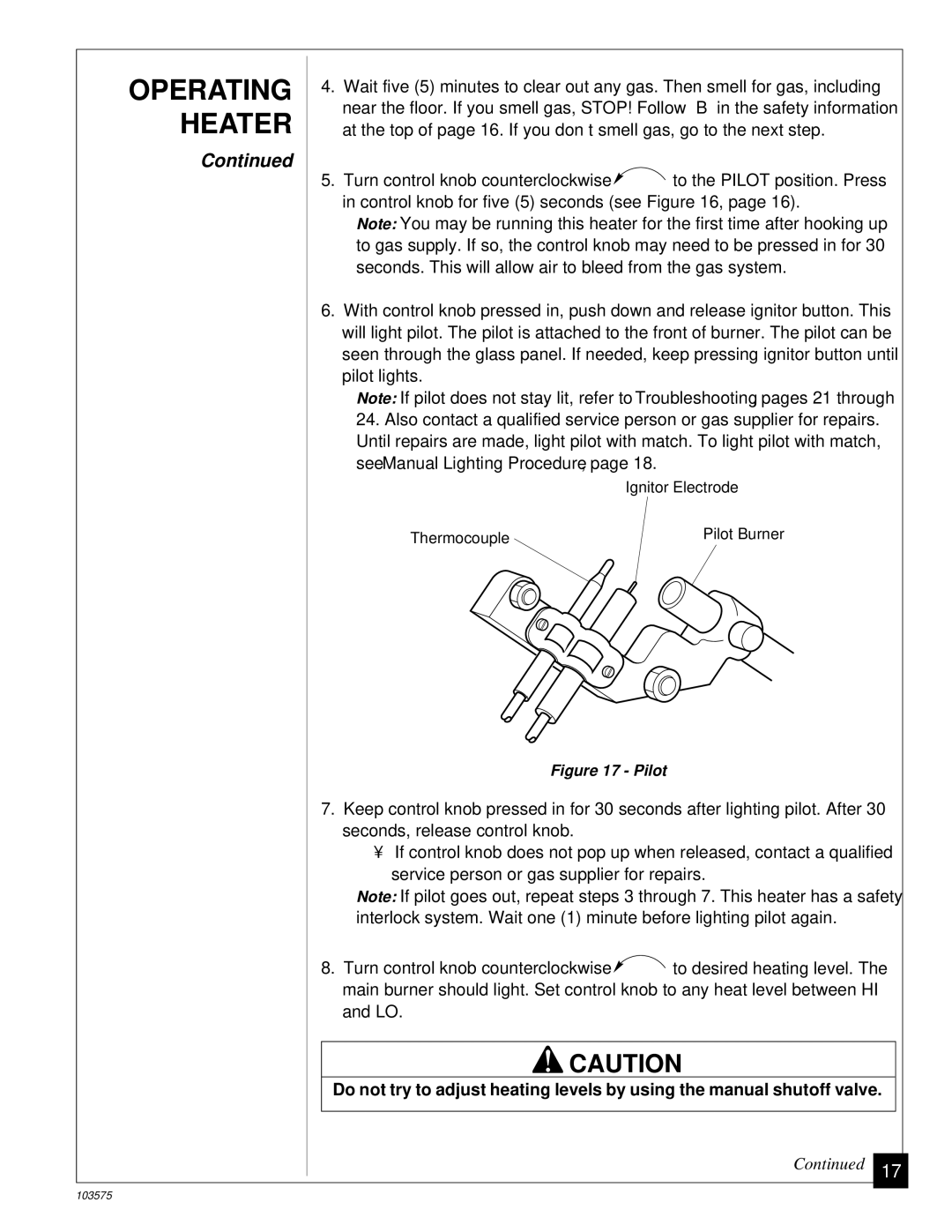 Desa CGP10TL installation manual Pilot 