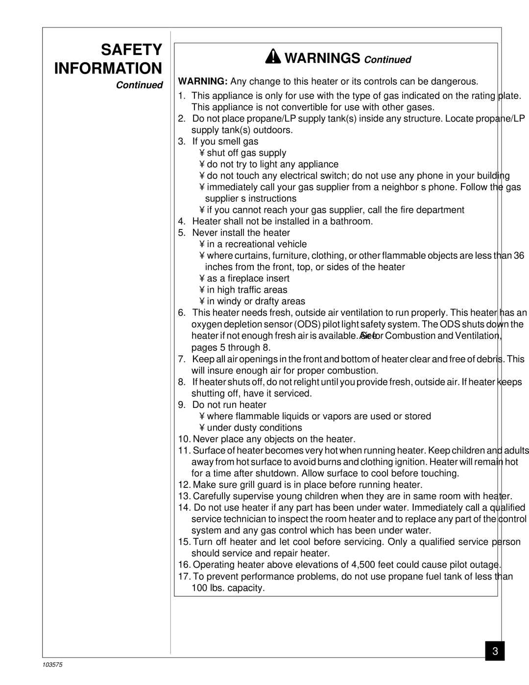 Desa CGP10TL installation manual Safety Information 