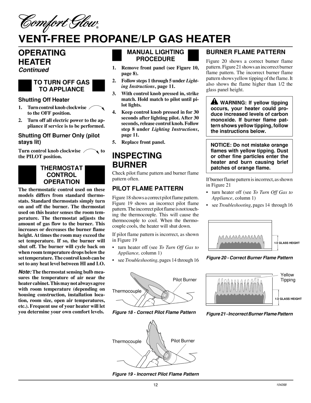 Desa CGP10TLA, CGP10TA installation manual Inspecting Burner 