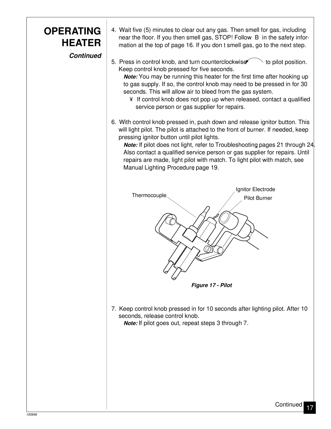 Desa CGP11A installation manual Pilot 