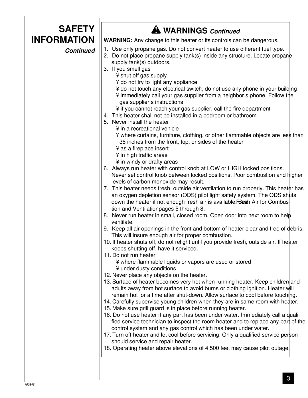 Desa CGP11A installation manual Safety Information 