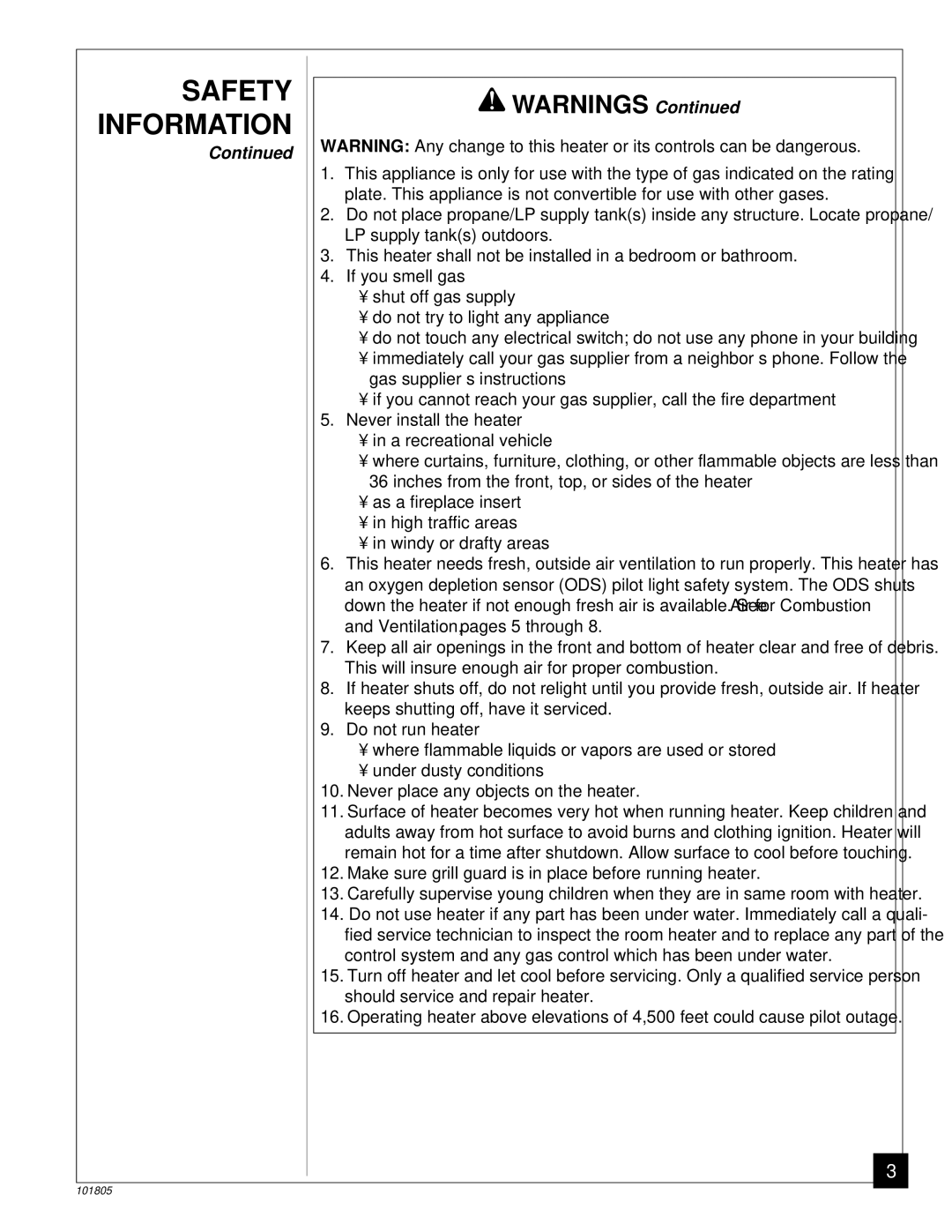 Desa RP30C, CGP18C installation manual Safety Information 