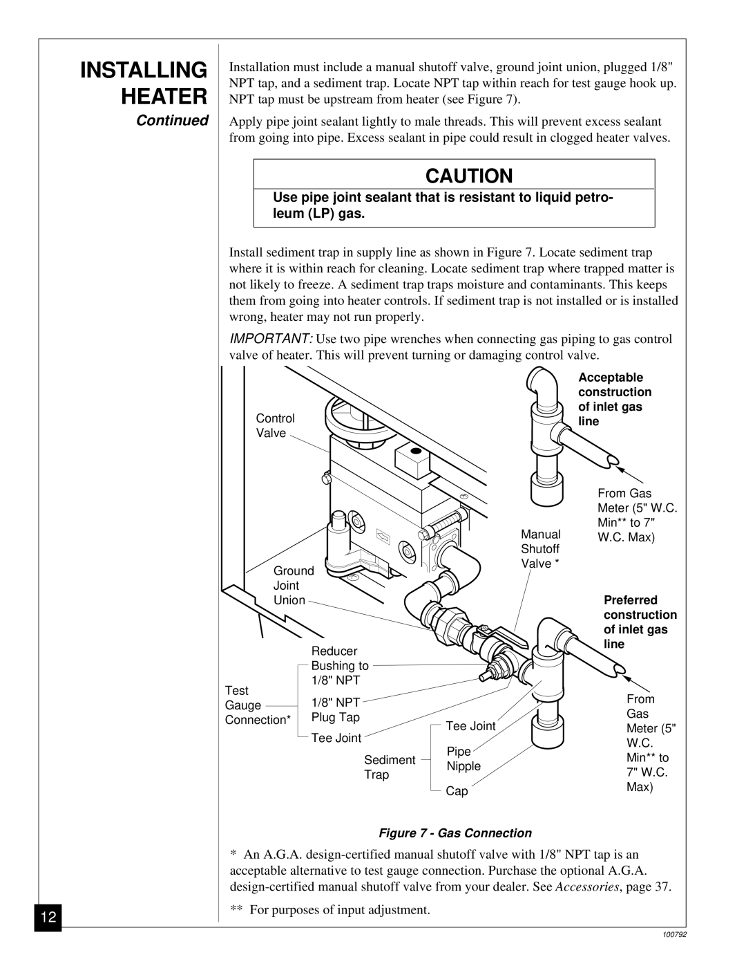 Desa CGR50BNA, CGR35NA, CGR65NA, CGR50NA, CGR65BNA installation manual Gas Connection 