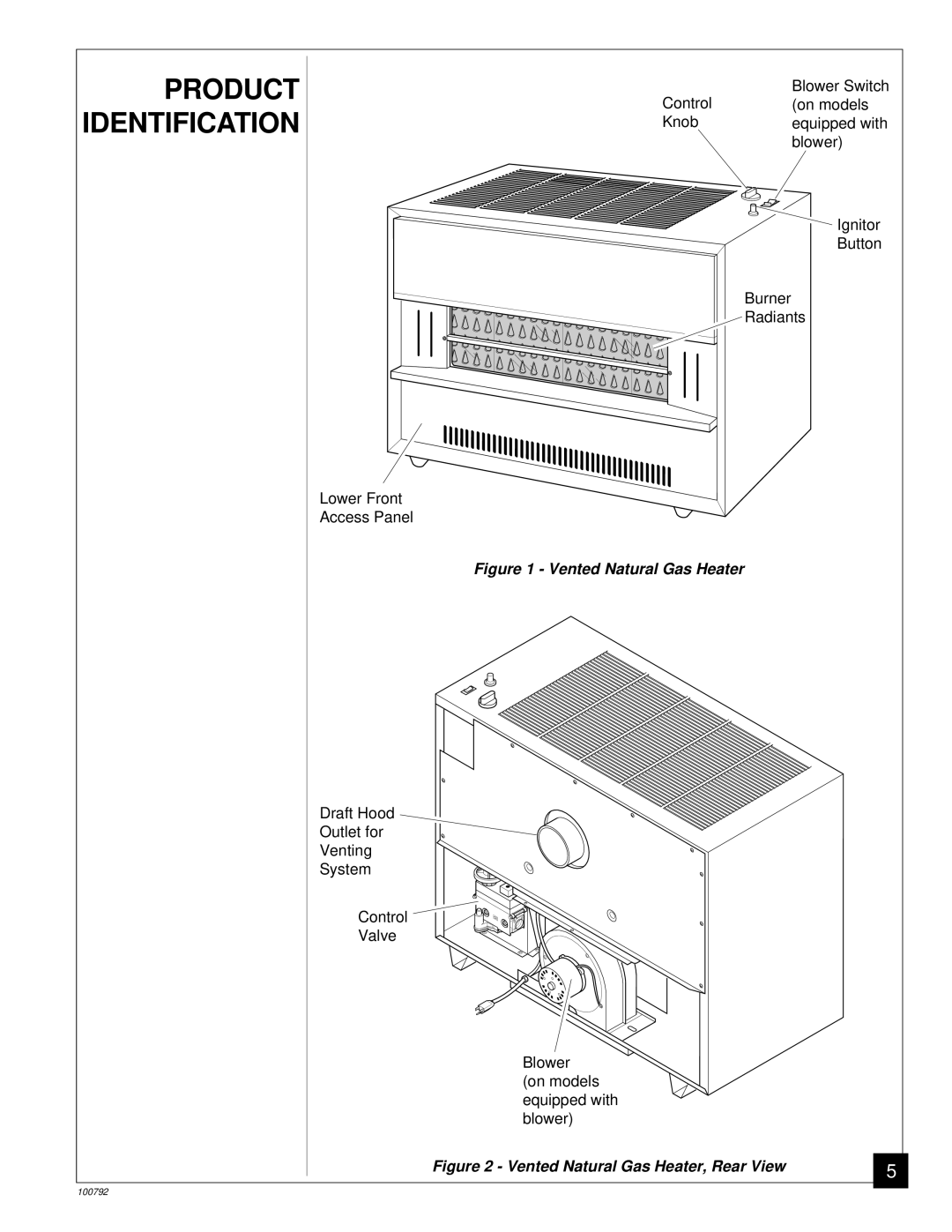 Desa CGR35NA, CGR65NA, CGR50BNA, CGR50NA, CGR65BNA installation manual Product, Identification 