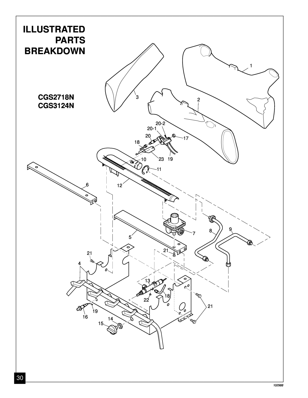 Desa CGS2718N installation manual Illustrated, Parts, Breakdown, CGS3124N 