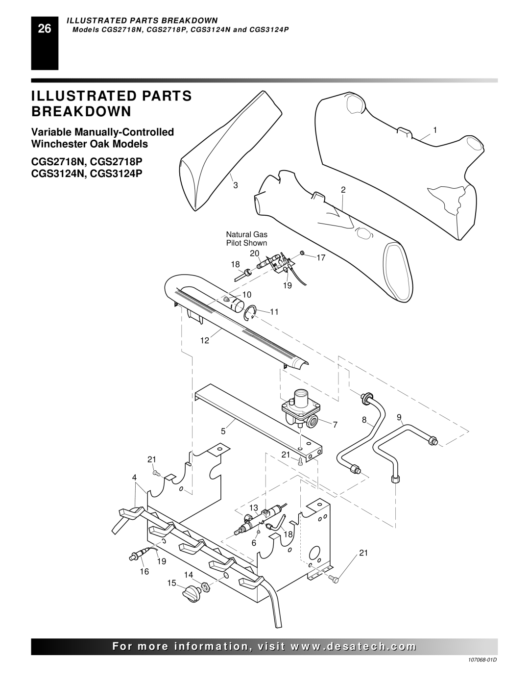 Desa CGS3124P installation manual Illustrated Parts Breakdown 