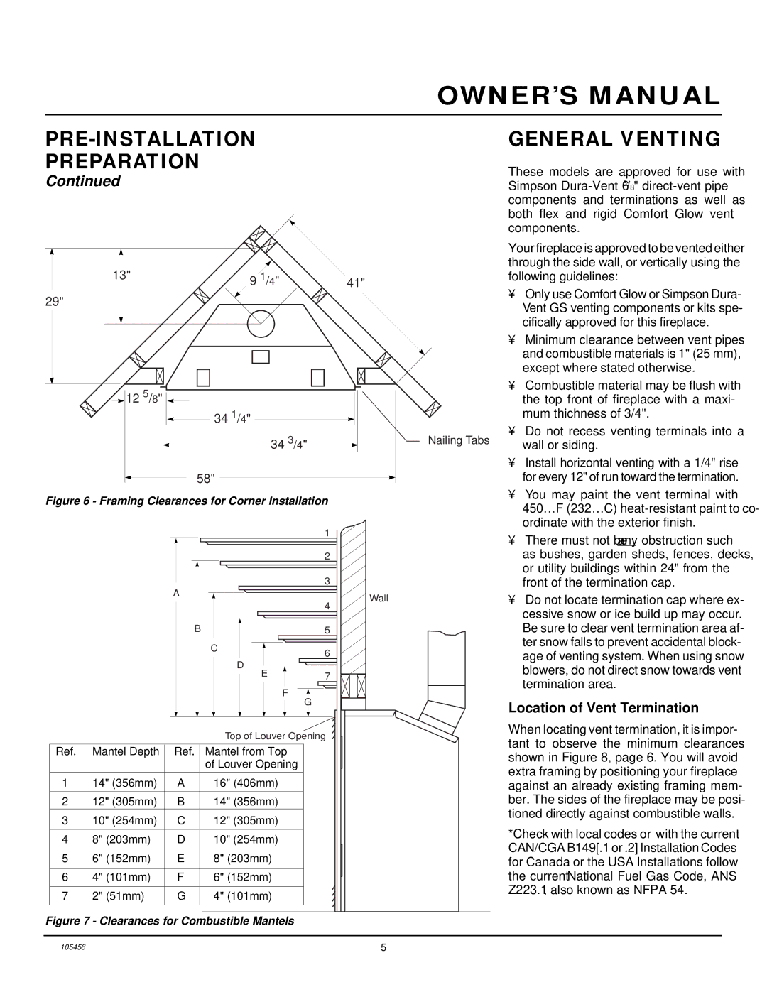 Desa CHDV34(N/P)(A) installation manual General Venting, Location of Vent Termination 