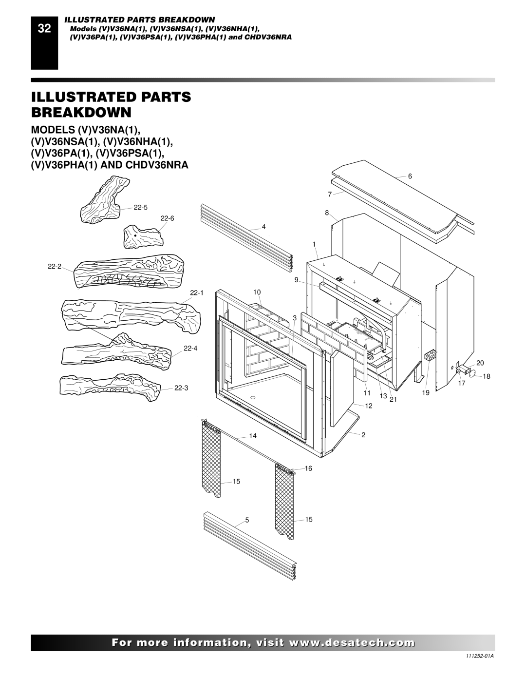 Desa CHDV36NRA installation manual Illustrated Parts Breakdown 