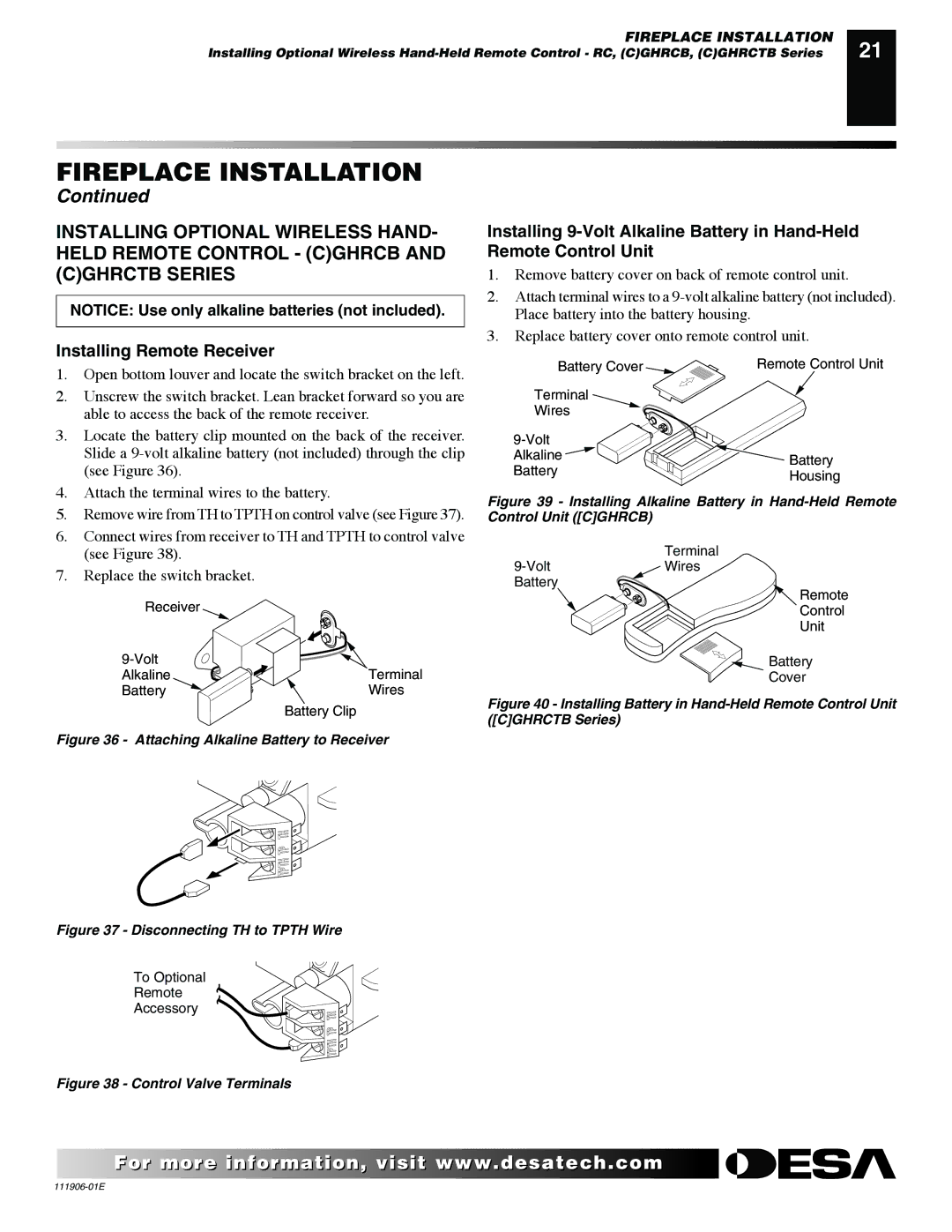 Desa V42P-A, CHDV42NR-B, V42N-A, VV42NB(1), VV42PB(1) installation manual Replace the switch bracket 