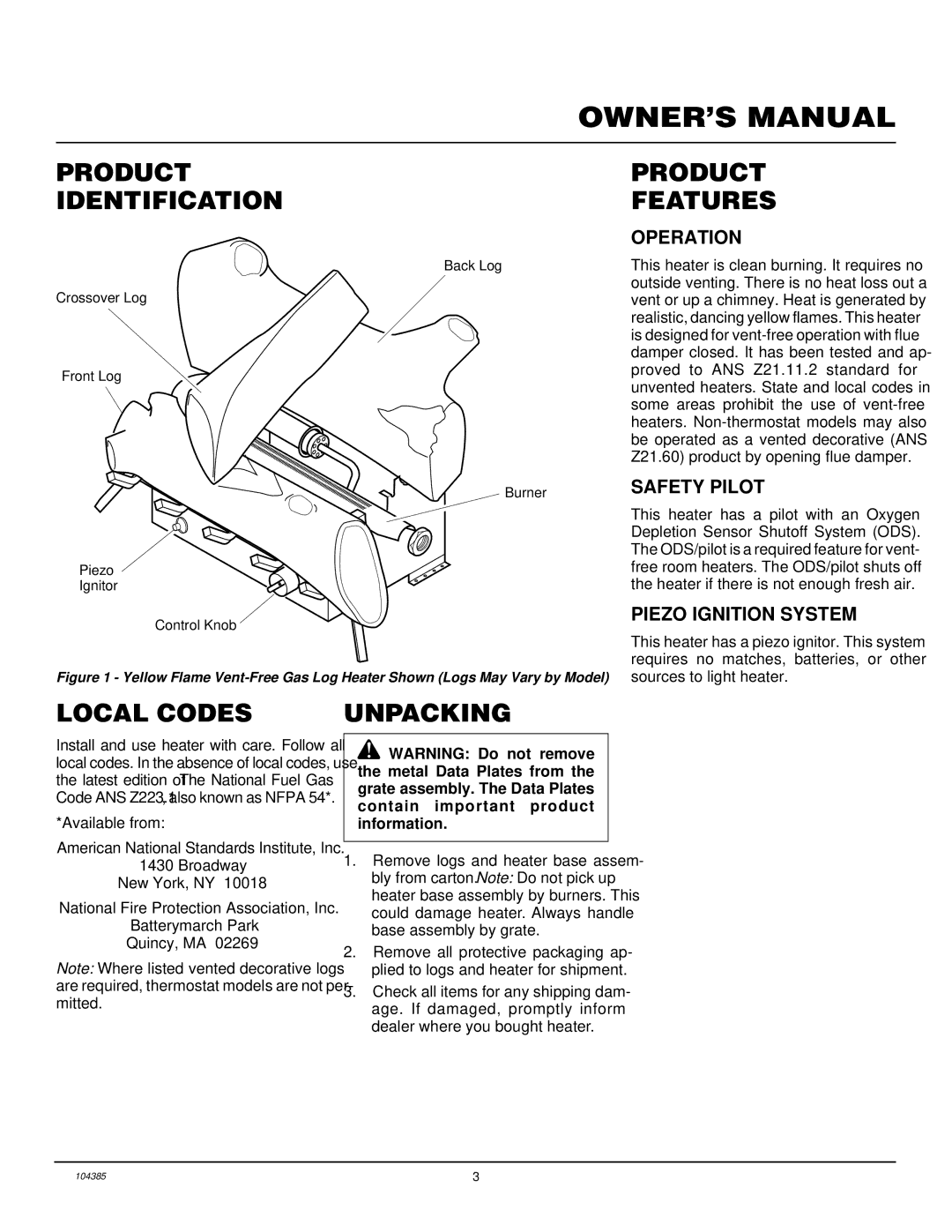 Desa CLD3018N, CLD3924NT, CCL3930NT(A) installation manual Product Identification, Product Features, Local Codes, Unpacking 