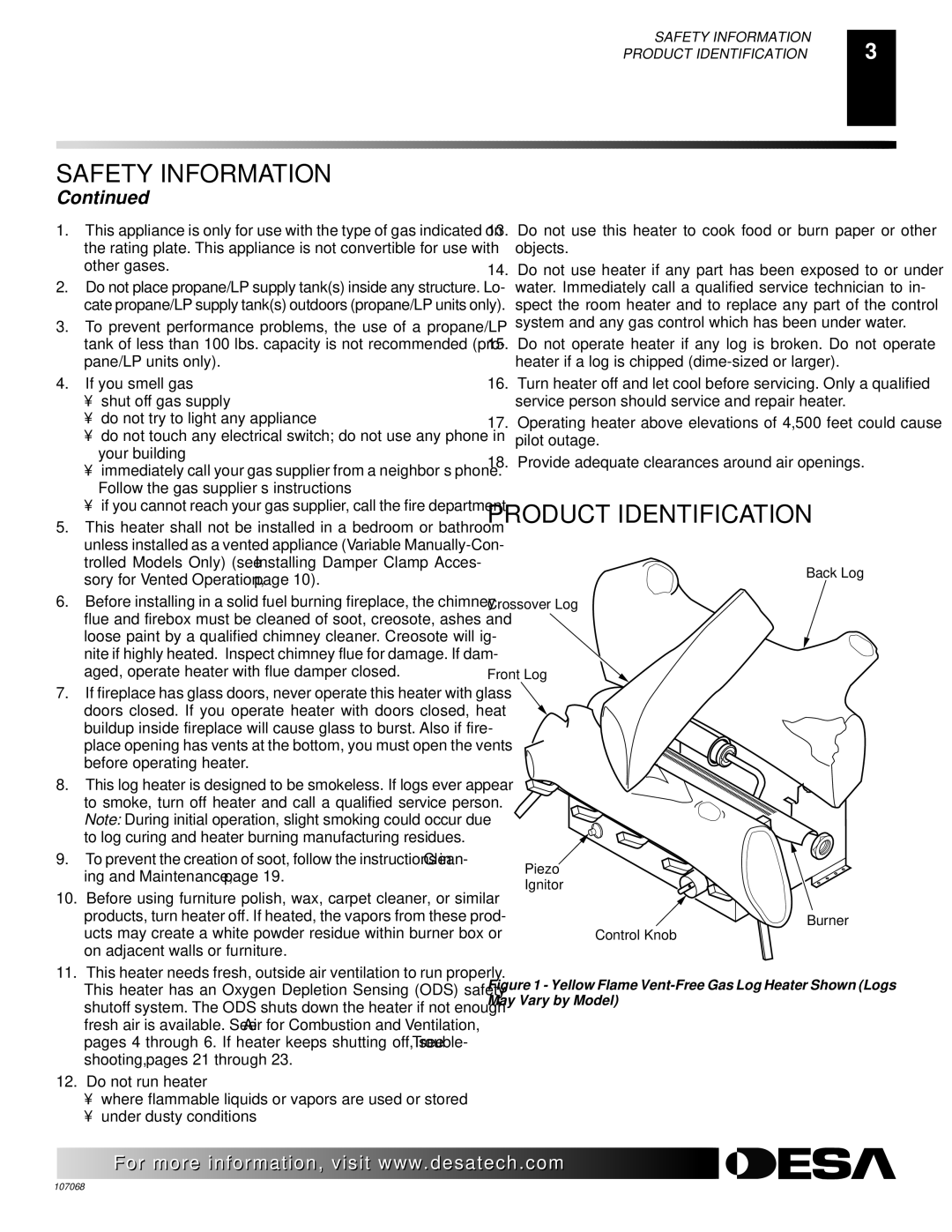 Desa CLD3924PTA, CLD3924NTA, CLD3018NA 24 installation manual Product Identification 