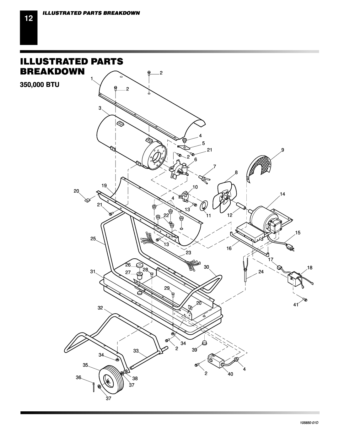 Desa CP600AK, CP350AK owner manual Illustrated Parts Breakdown, 350,000 BTU 