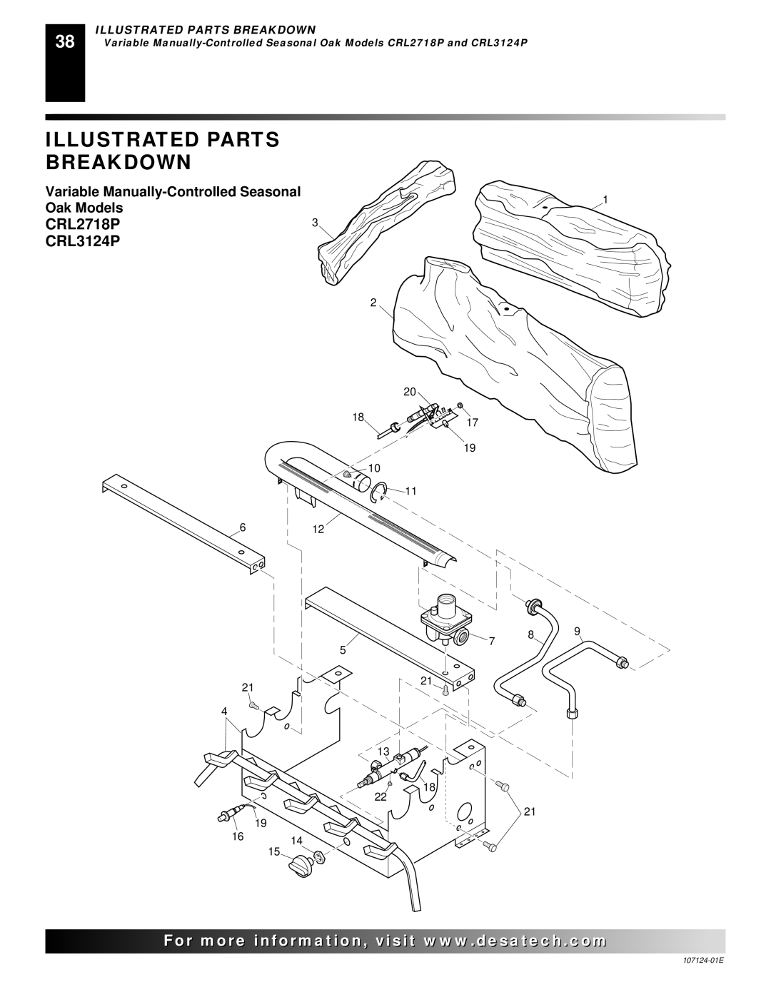 Desa CCL3018P, CRL2718P, CRL3124P, CGD3924P, CGD3018PT, CCL3930PTA, CCL3924PT Variable Manually-Controlled Seasonal Oak Models 