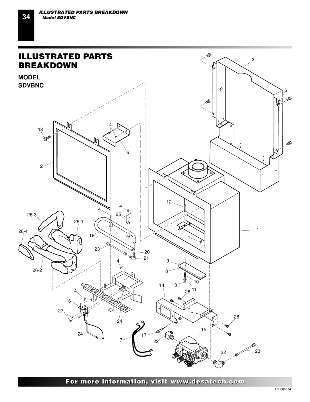 Desa CSDPBN, CSDBN installation manual Illustrated Parts Breakdown, Model Sdvbnc 