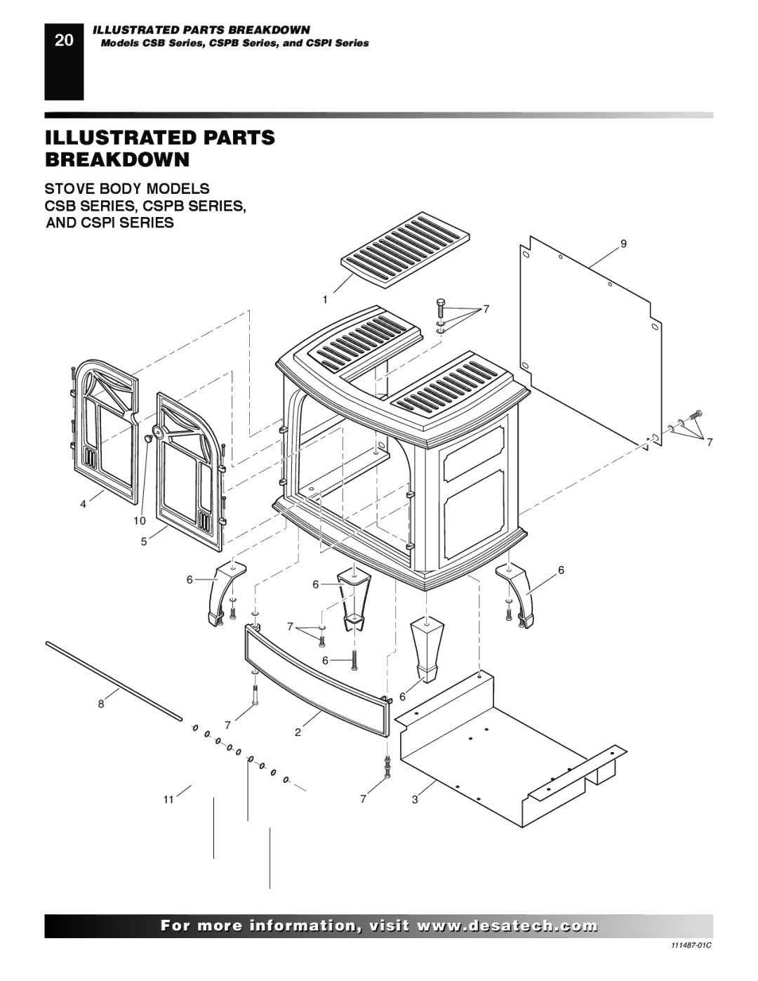 Desa CSPIPT, CSPBPT CSPINT, CSBNT, CSBPT CSPBNT installation manual Stove Body Models CSB SERIES, Cspb SERIES, and Cspi Series 