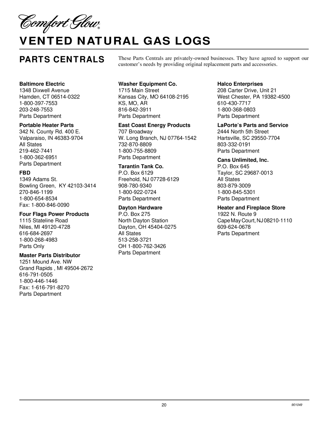 Desa CVTR24, CVTR18 installation manual Parts Centrals, Fbd 