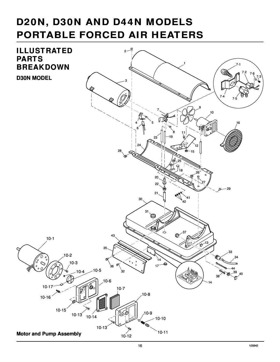 Desa D44N, D20N owner manual D30N MODEL, Illustrated Parts Breakdown 