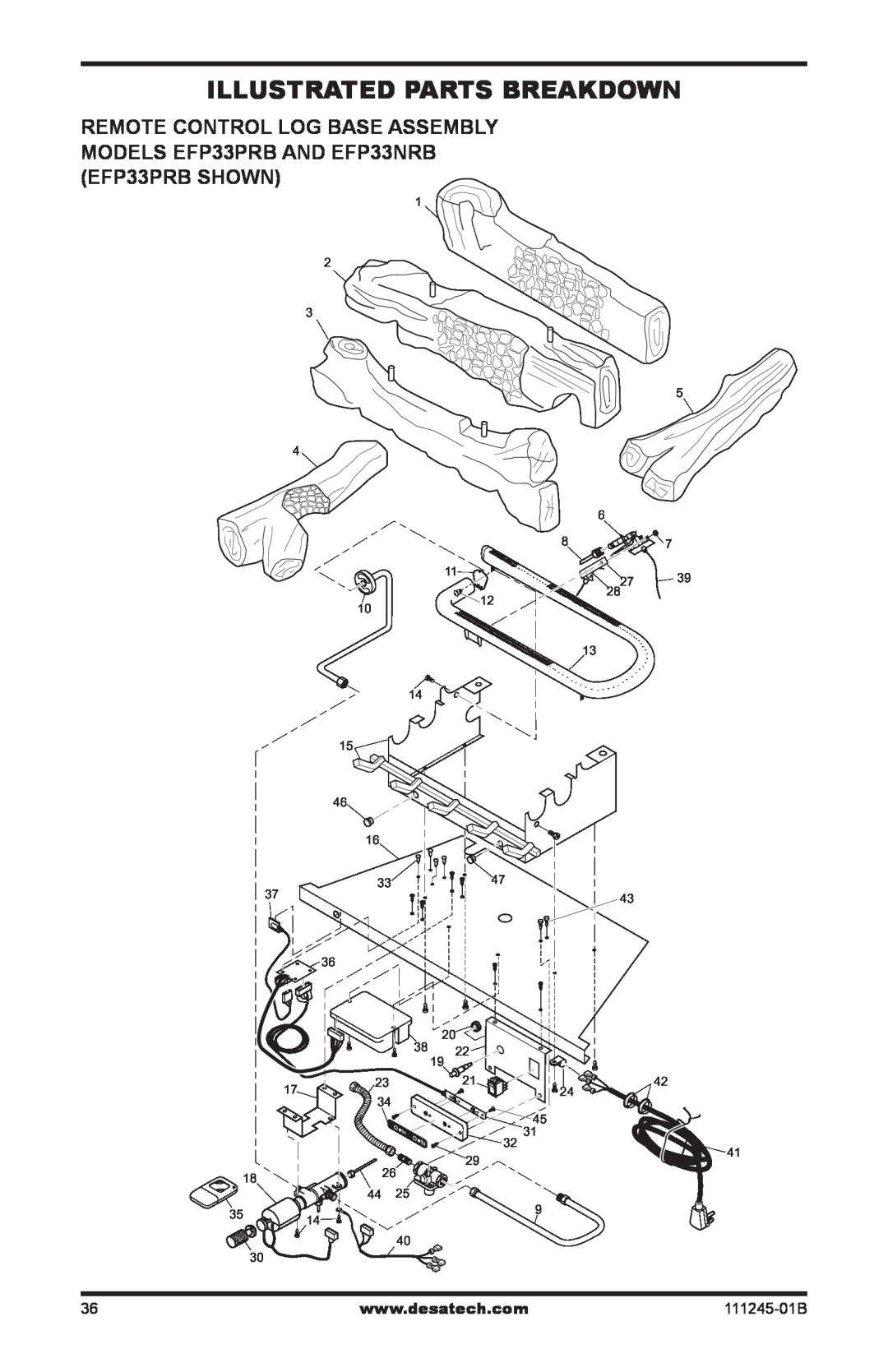 Desa CGEFP33PRB, CGEFP33NRB, EFP33PRB, EFP33NRB installation manual Illustrated Parts Breakdown 