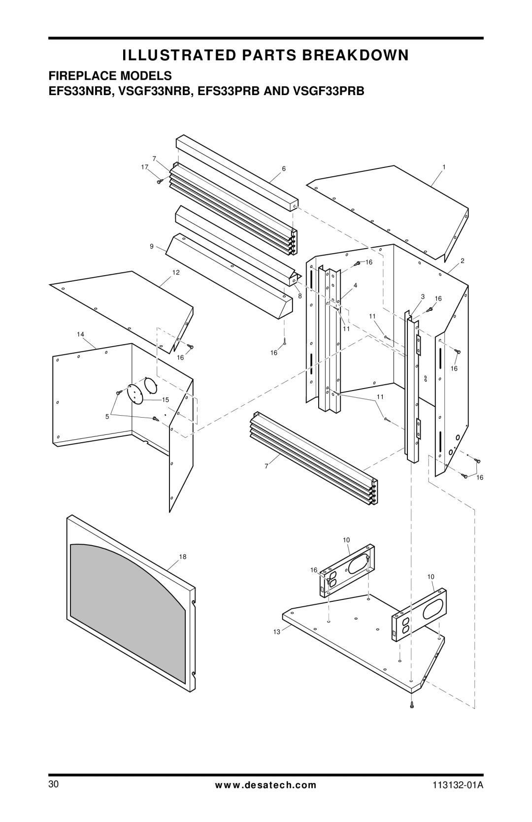 Desa installation manual Fireplace Models EFS33NRB, VSGF33NRB, EFS33PRB and VSGF33PRB 