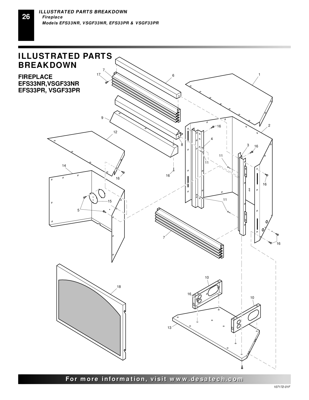 Desa installation manual FIREPLACE17 EFS33NR,VSGF33NR EFS33PR, VSGF33PR 