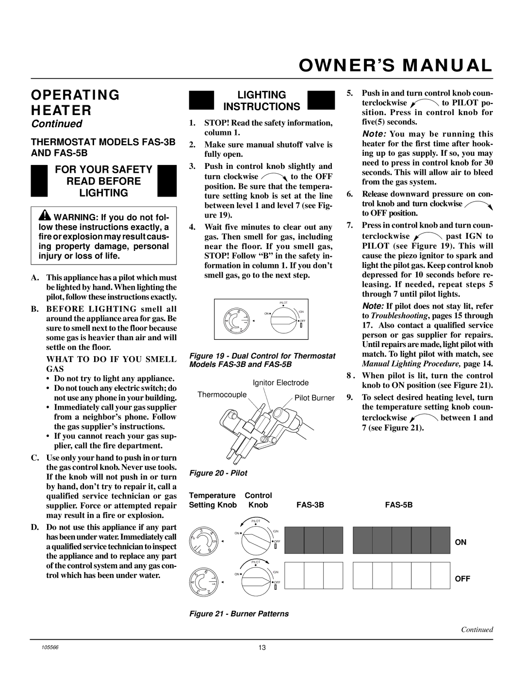 Desa installation manual Thermostat Models FAS-3B and FAS-5B 