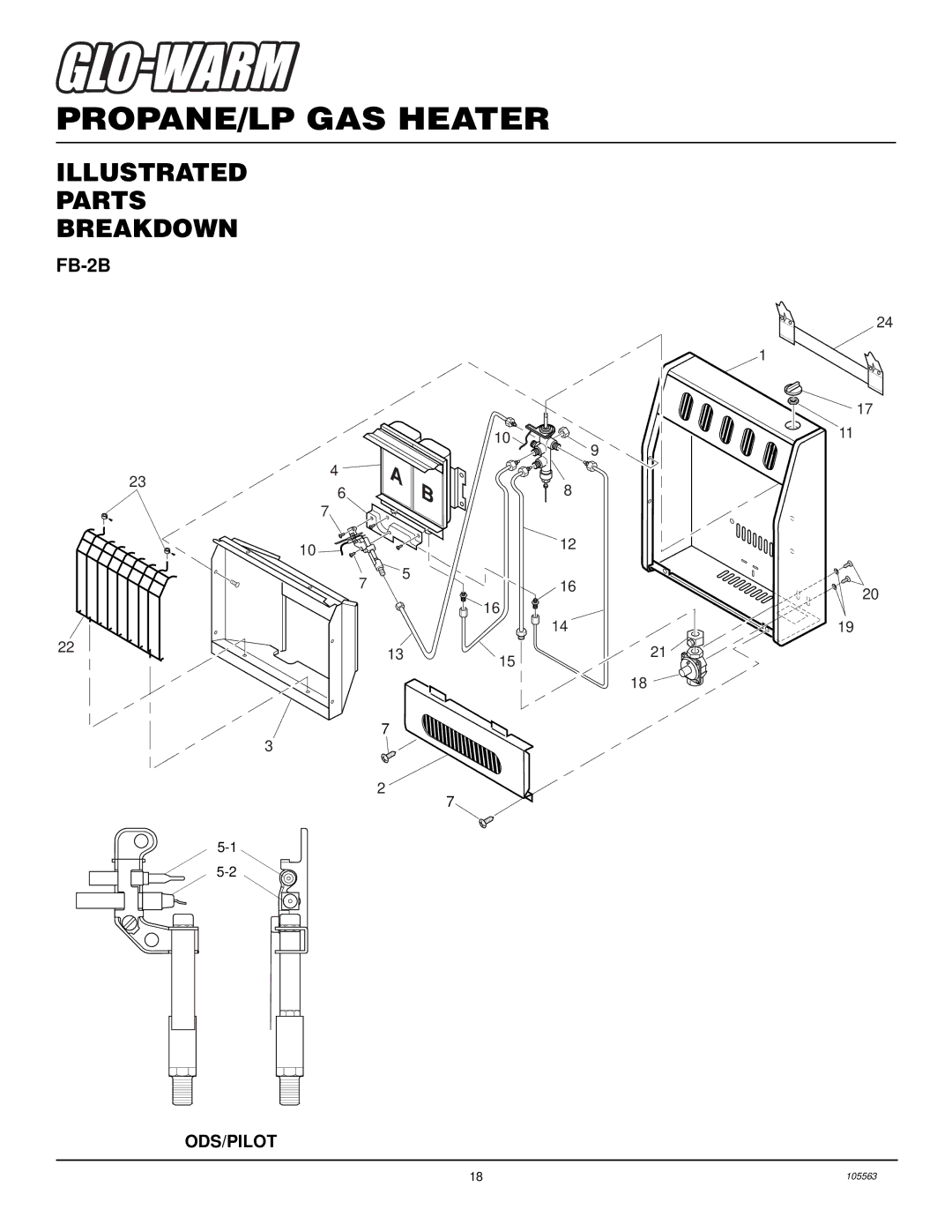 Desa FB-2B installation manual Illustrated Parts Breakdown, Ods/Pilot 