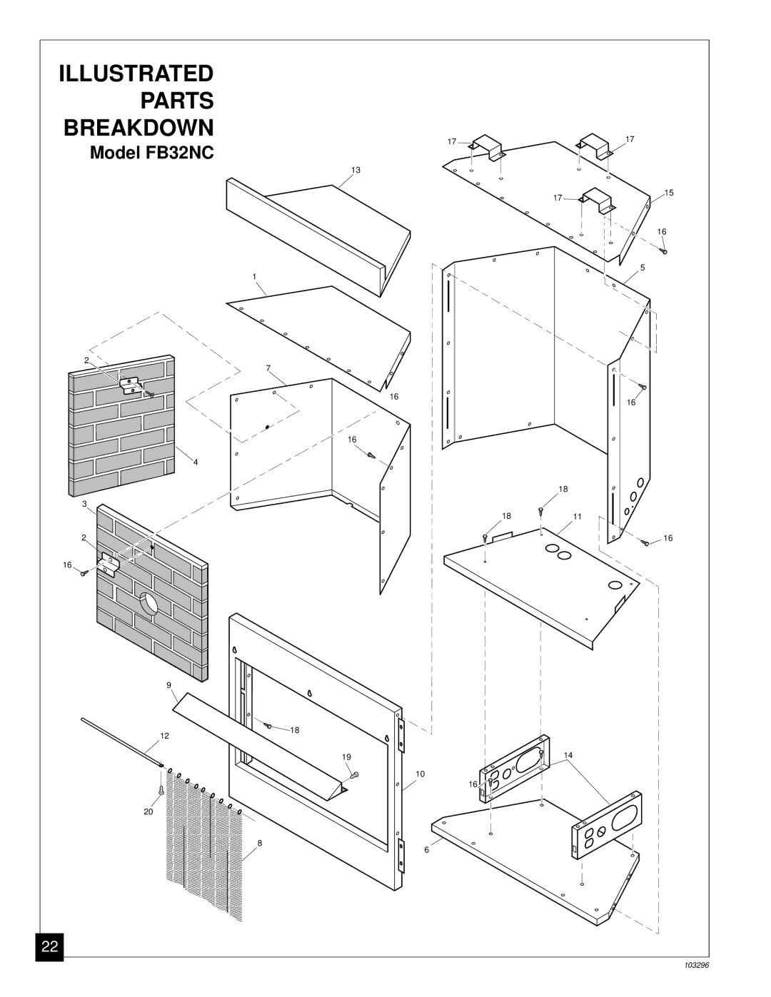 Desa FB32C installation manual Illustrated Parts Breakdown 