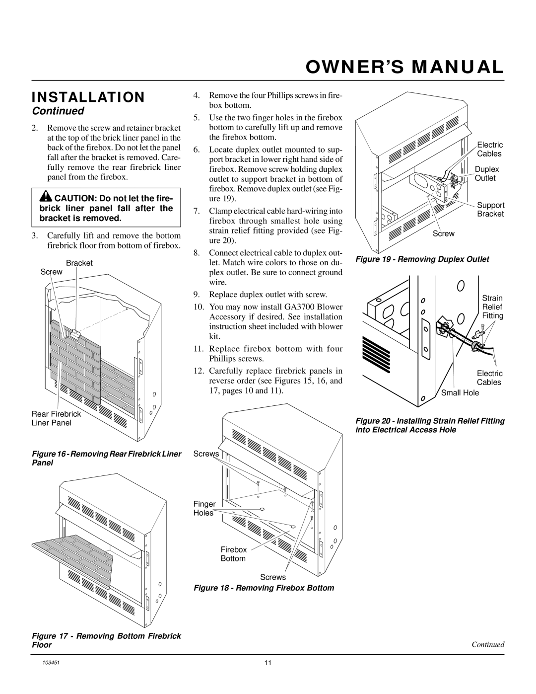 Desa FB36NCA, FB42NC, FB36CA, FB42C installation manual Removing Duplex Outlet 