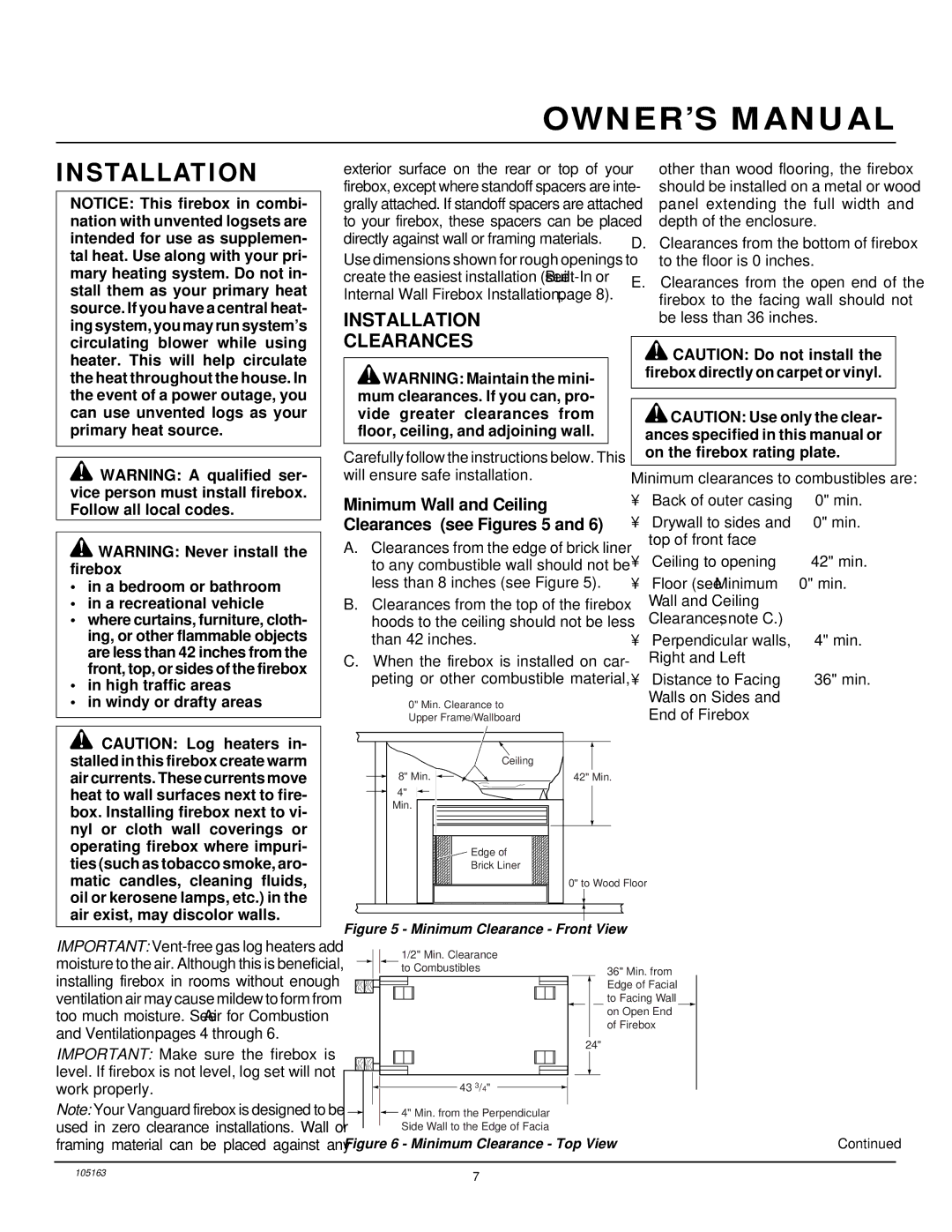 Desa FBPS installation manual Installation Clearances 