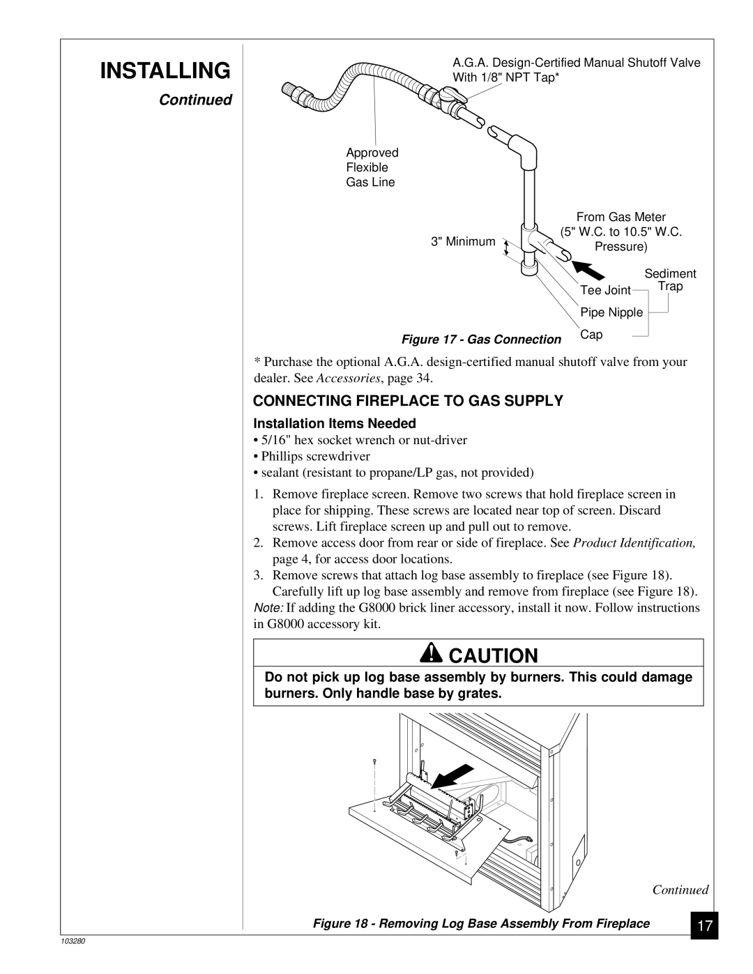 Desa FPVF33PR installation manual Connecting Fireplace to GAS Supply, Installation Items Needed 