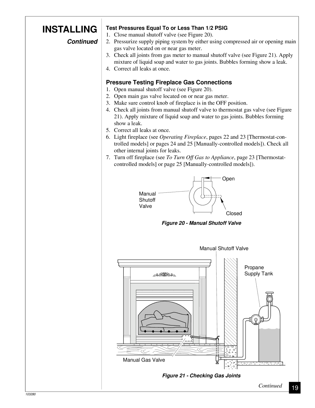 Desa FPVF33PR installation manual Qqqqqqqq¢ ¢¢¢¢¢¢¢,Q¢, Pressure Testing Fireplace Gas Connections 