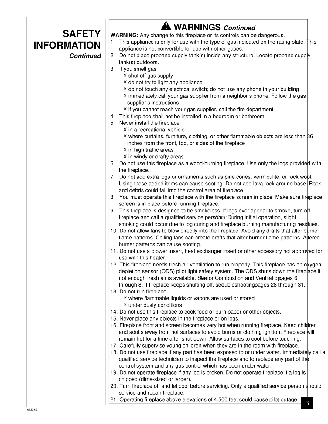 Desa FPVF33PR installation manual Safety Information 