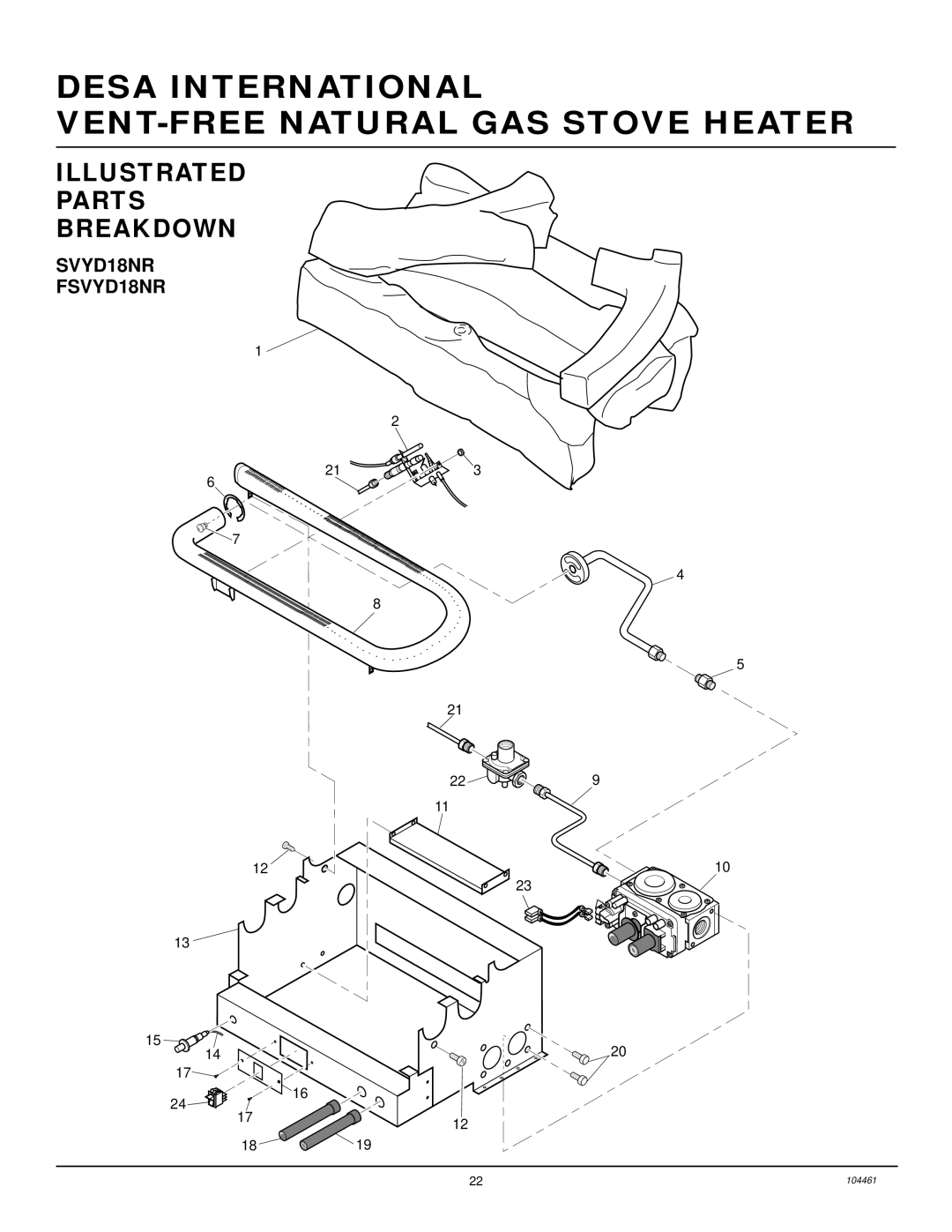 Desa (F)SVYD18NR installation manual Illustrated Parts Breakdown, SVYD18NR FSVYD18NR 