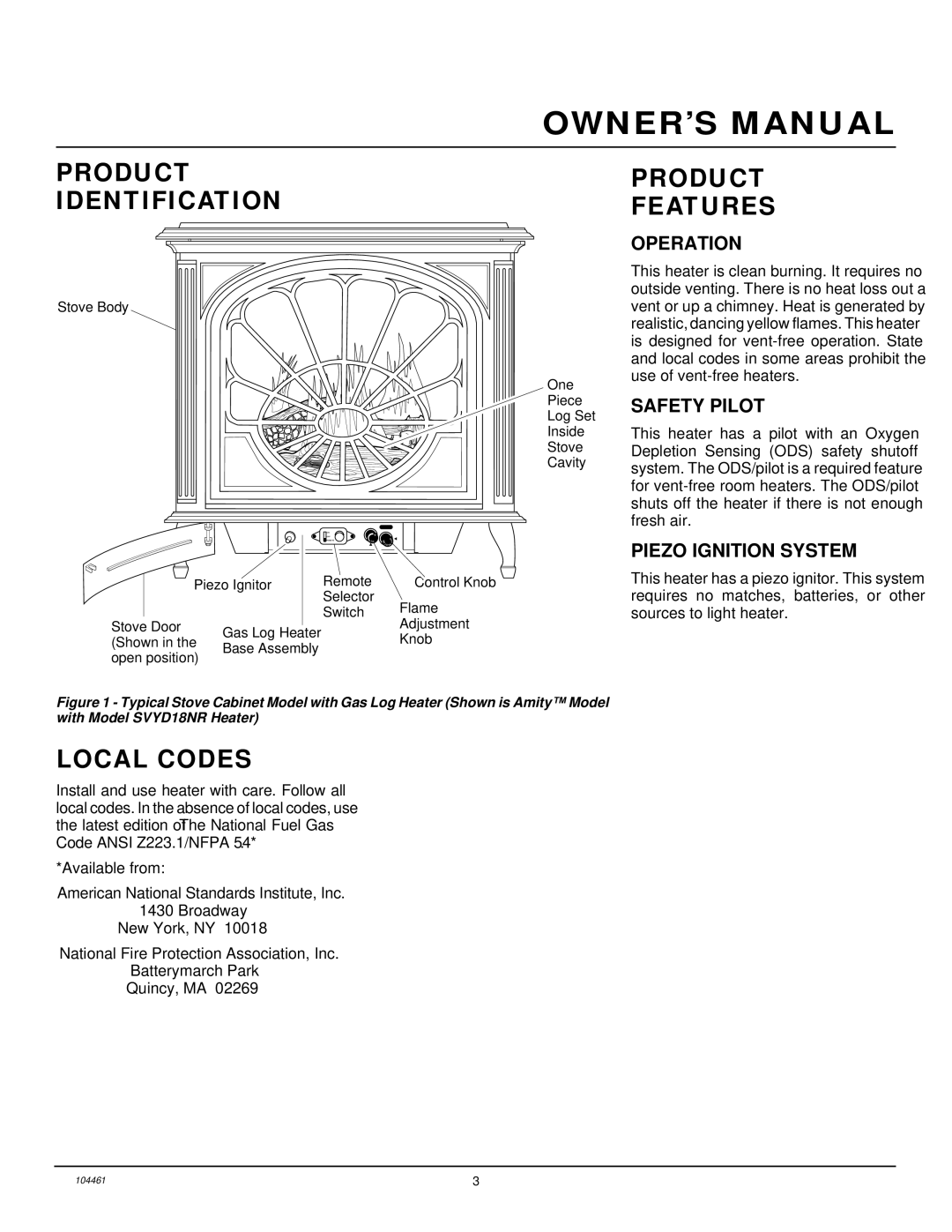 Desa (F)SVYD18NR installation manual Product Identification, Local Codes, Product Features 