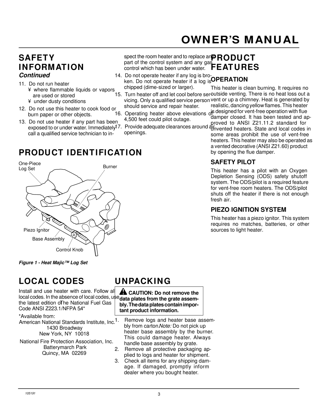 Desa FVF30N installation manual Product Features, Product Identification, Local Codes Unpacking 