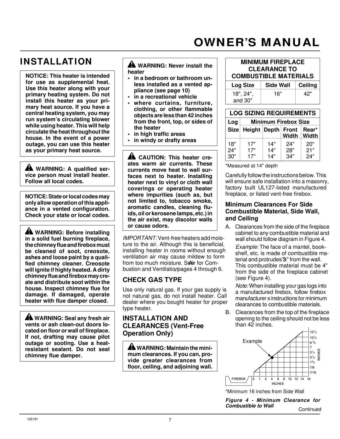 Desa FVF30N installation manual Installation, Check GAS Type 