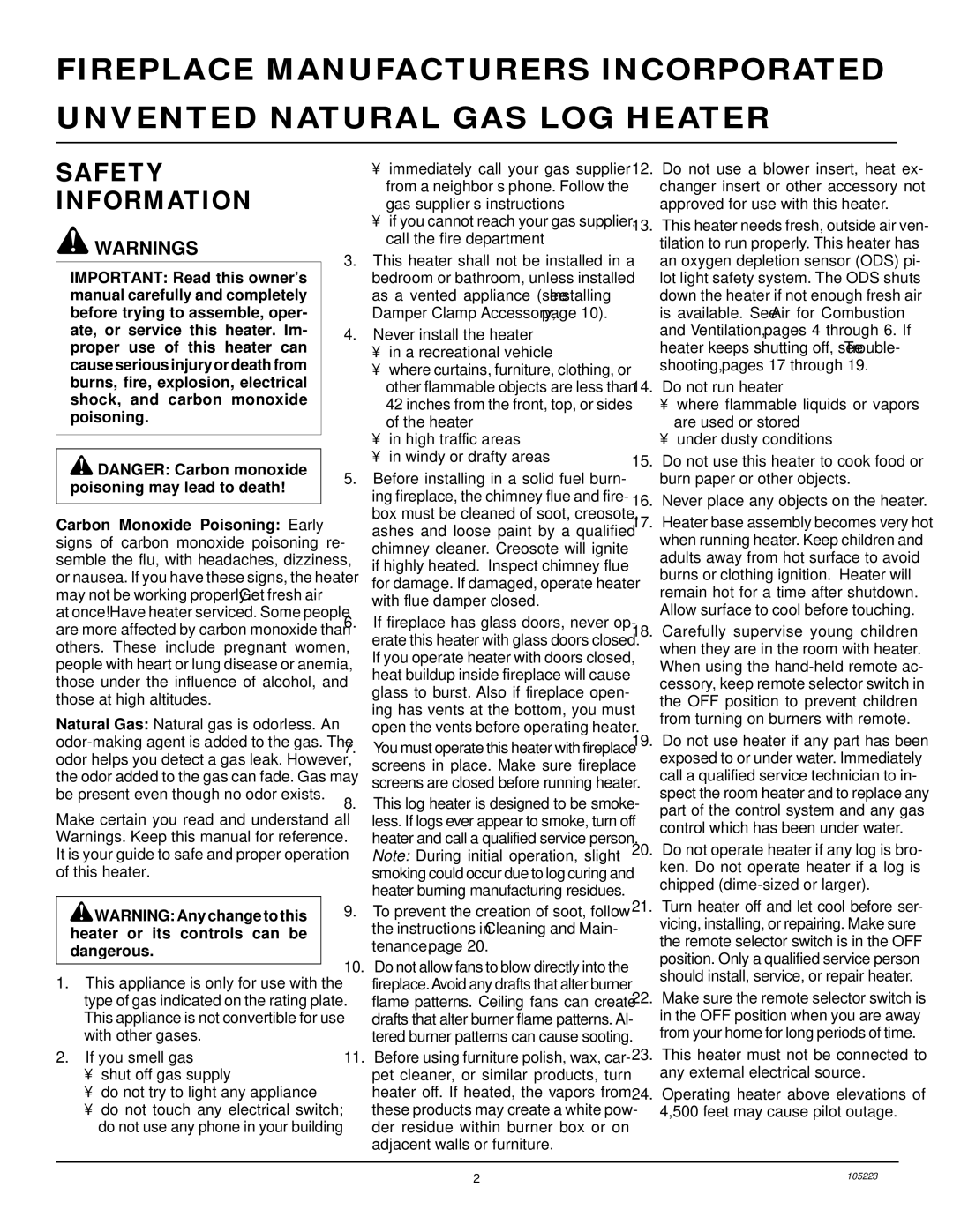 Desa FVFM27NR installation manual Safety Information 