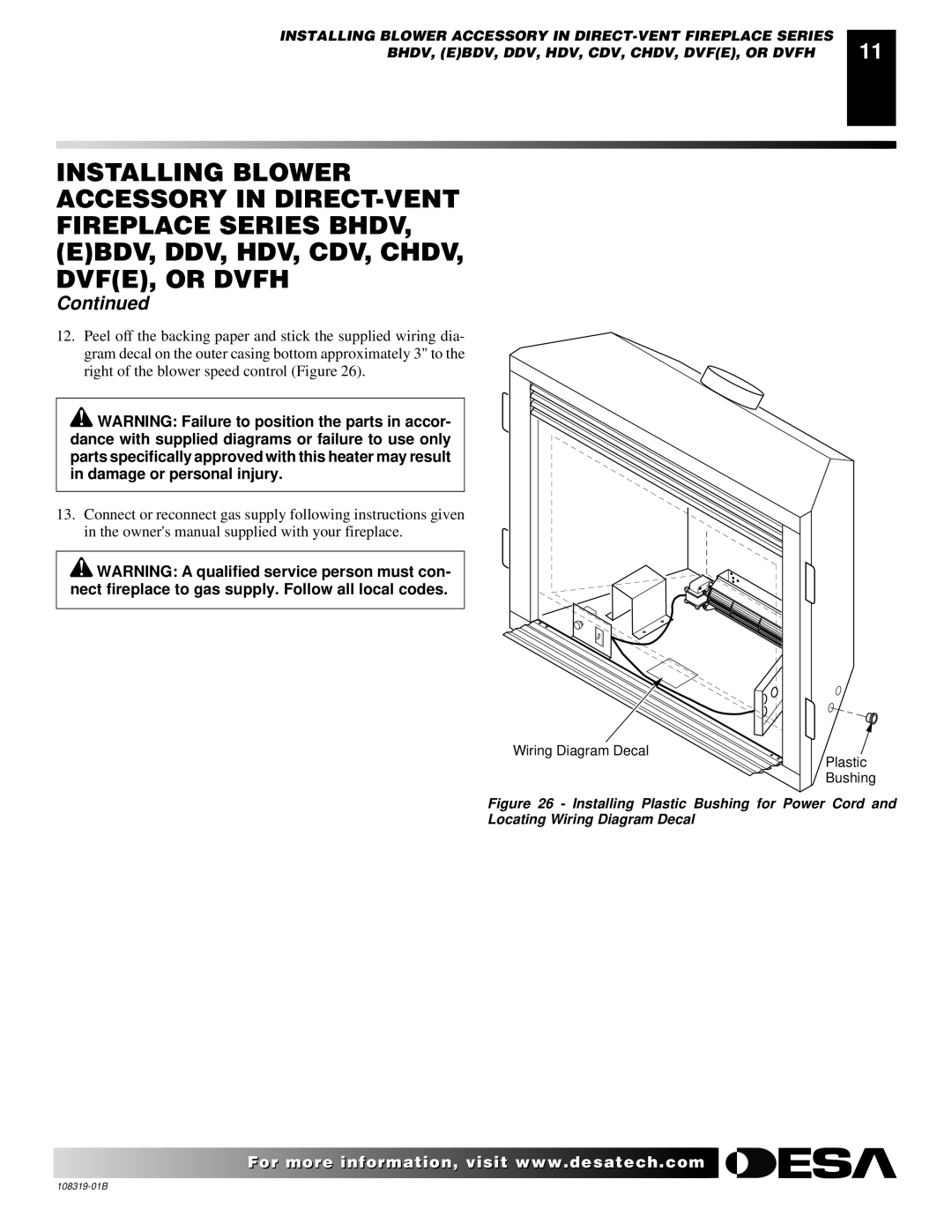 Desa Ga3750a installation instructions Wiring Diagram Decal Plastic Bushing 