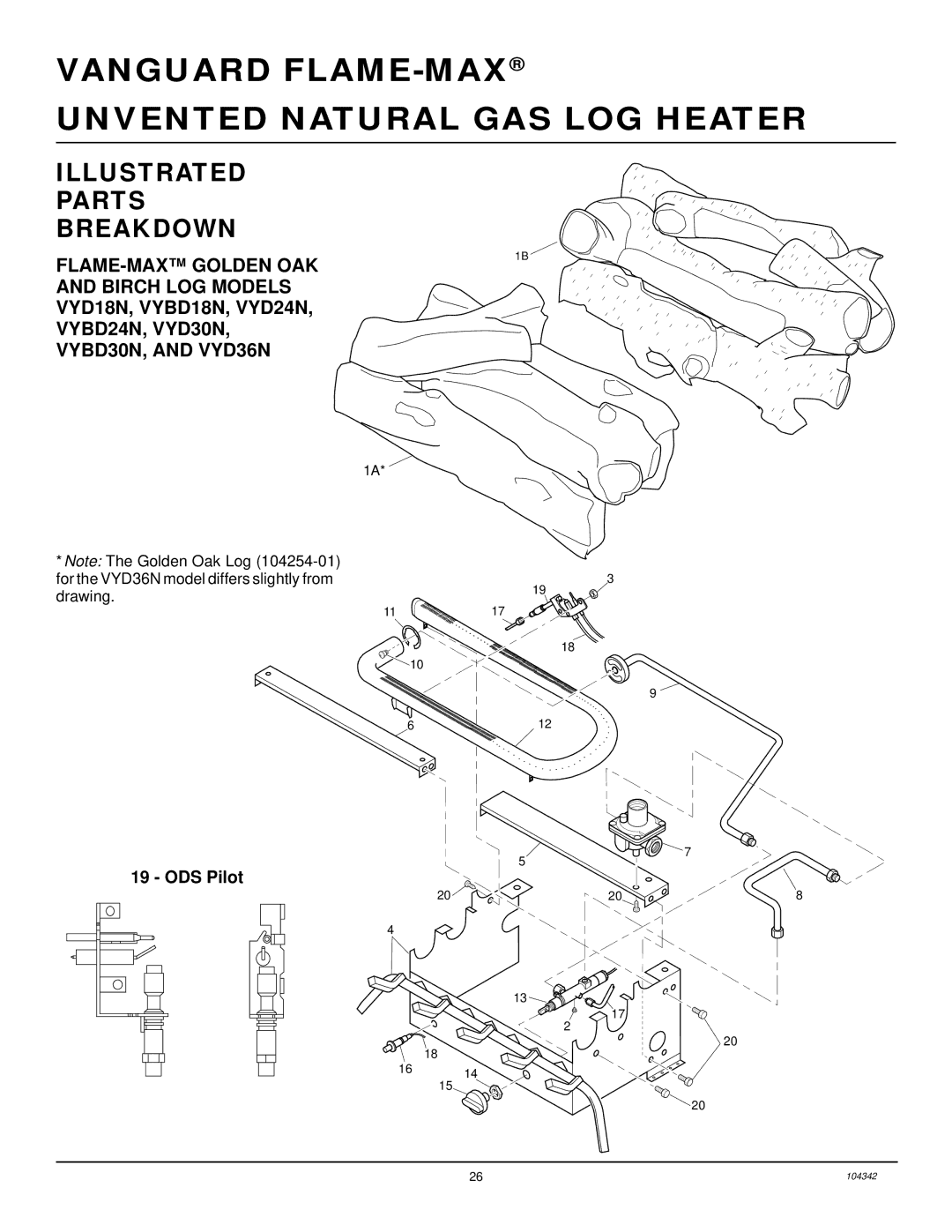 Desa GAS LOG HEATER installation manual ODS Pilot 